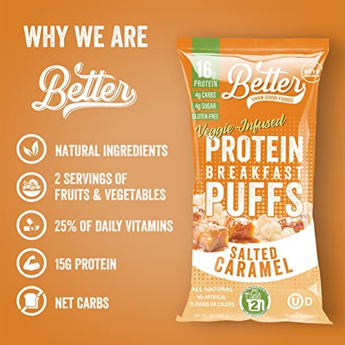 Better Than Good Sweet Keto, Gluten-Free Salted Caramel Protein Puffs
