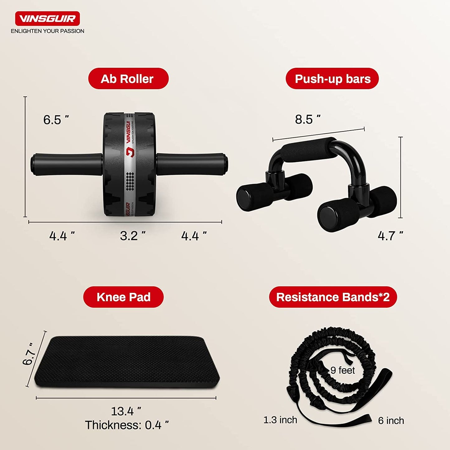 Vinsguir Ab Roller Wheel Kit