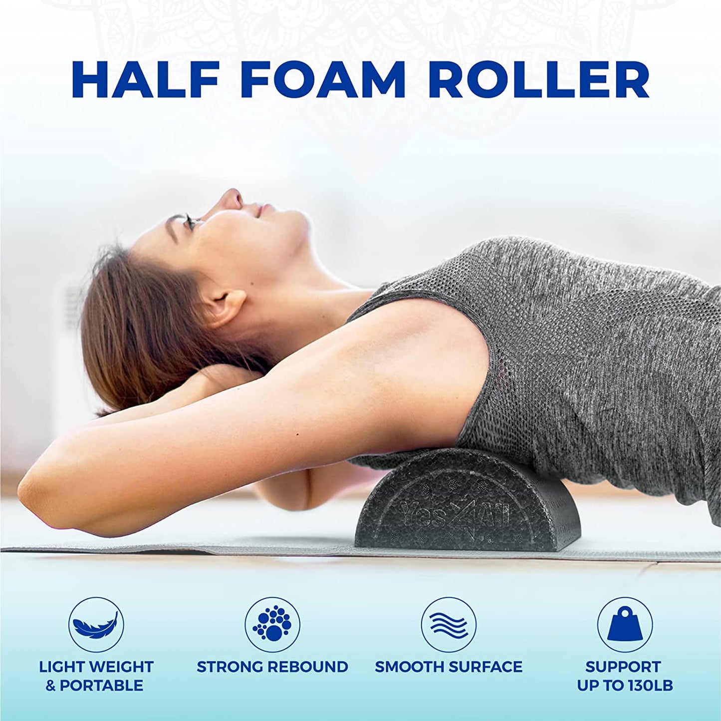 Yes4All High Density Half Round Foam Roller
