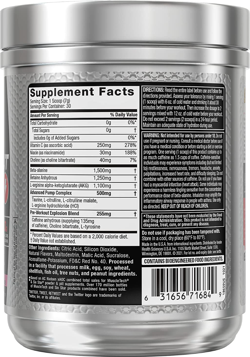 Six Star Pre Workout Explosion
