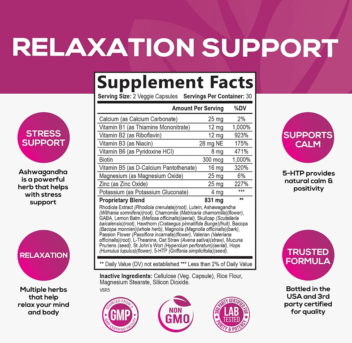 Stress Support & Mood Boost Herbal Supplement