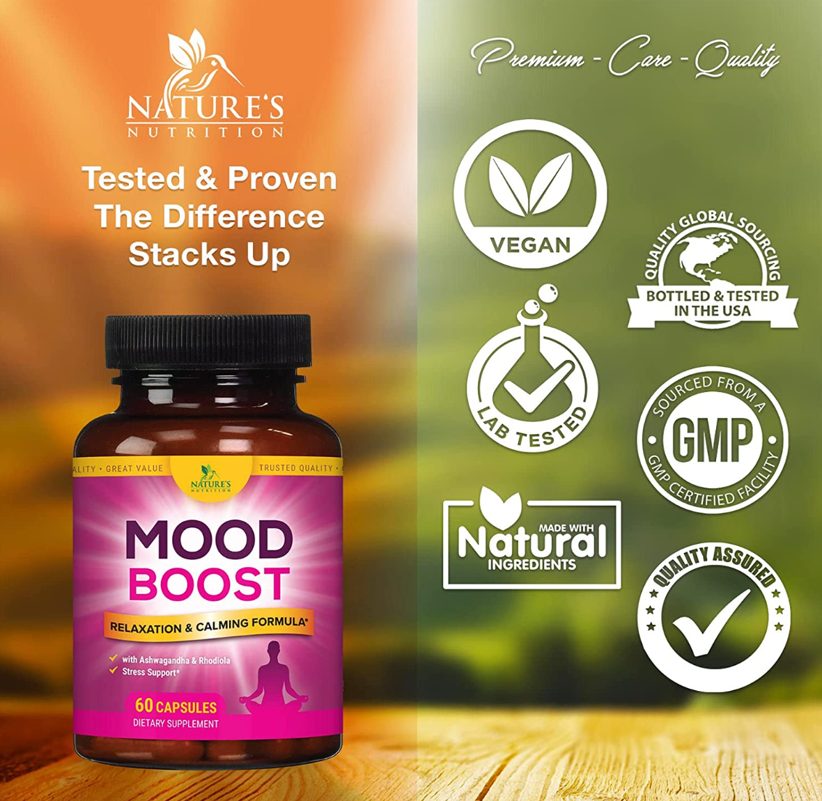 Stress Support & Mood Boost Herbal Supplement