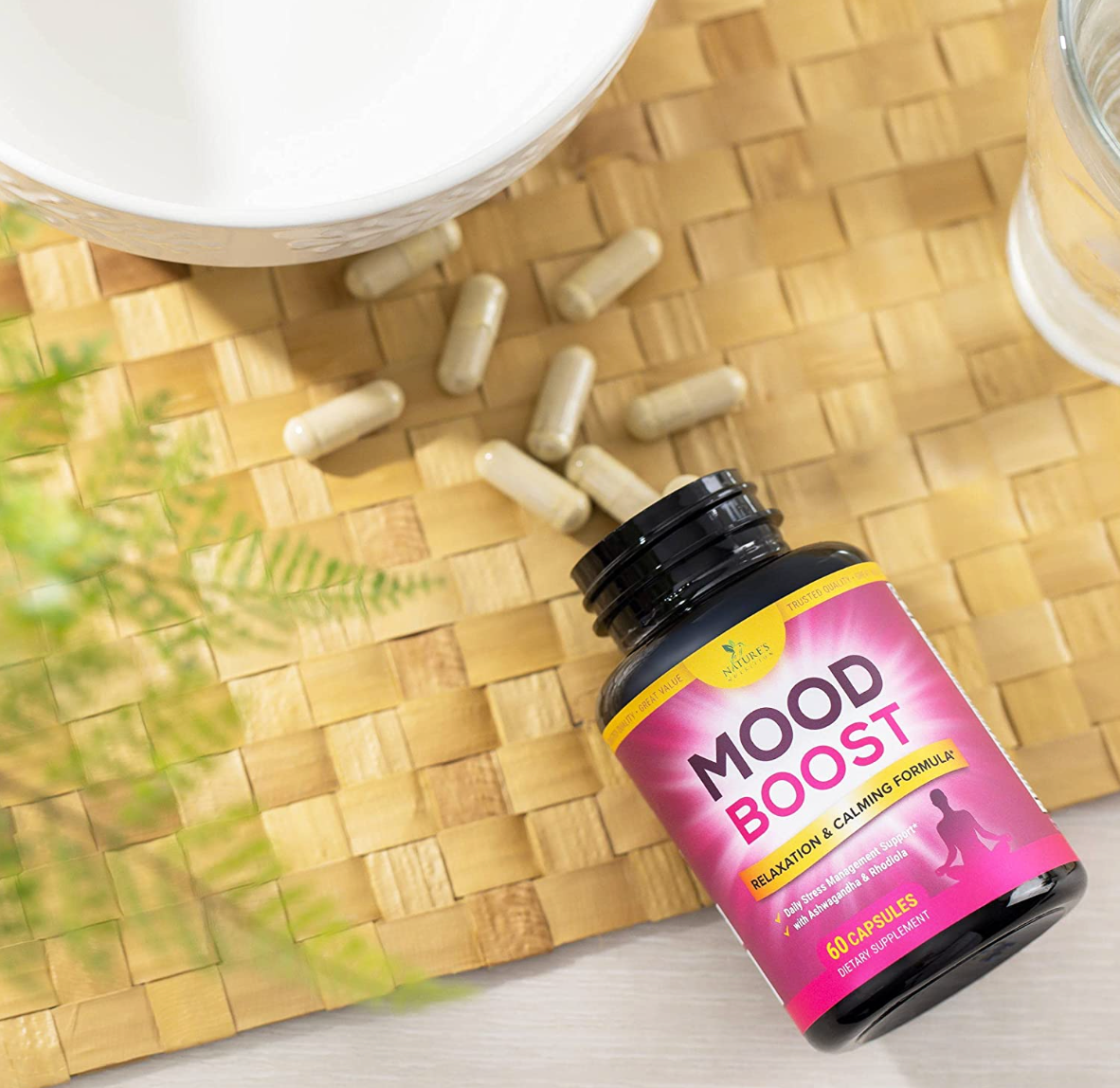 Stress Support & Mood Boost Herbal Supplement
