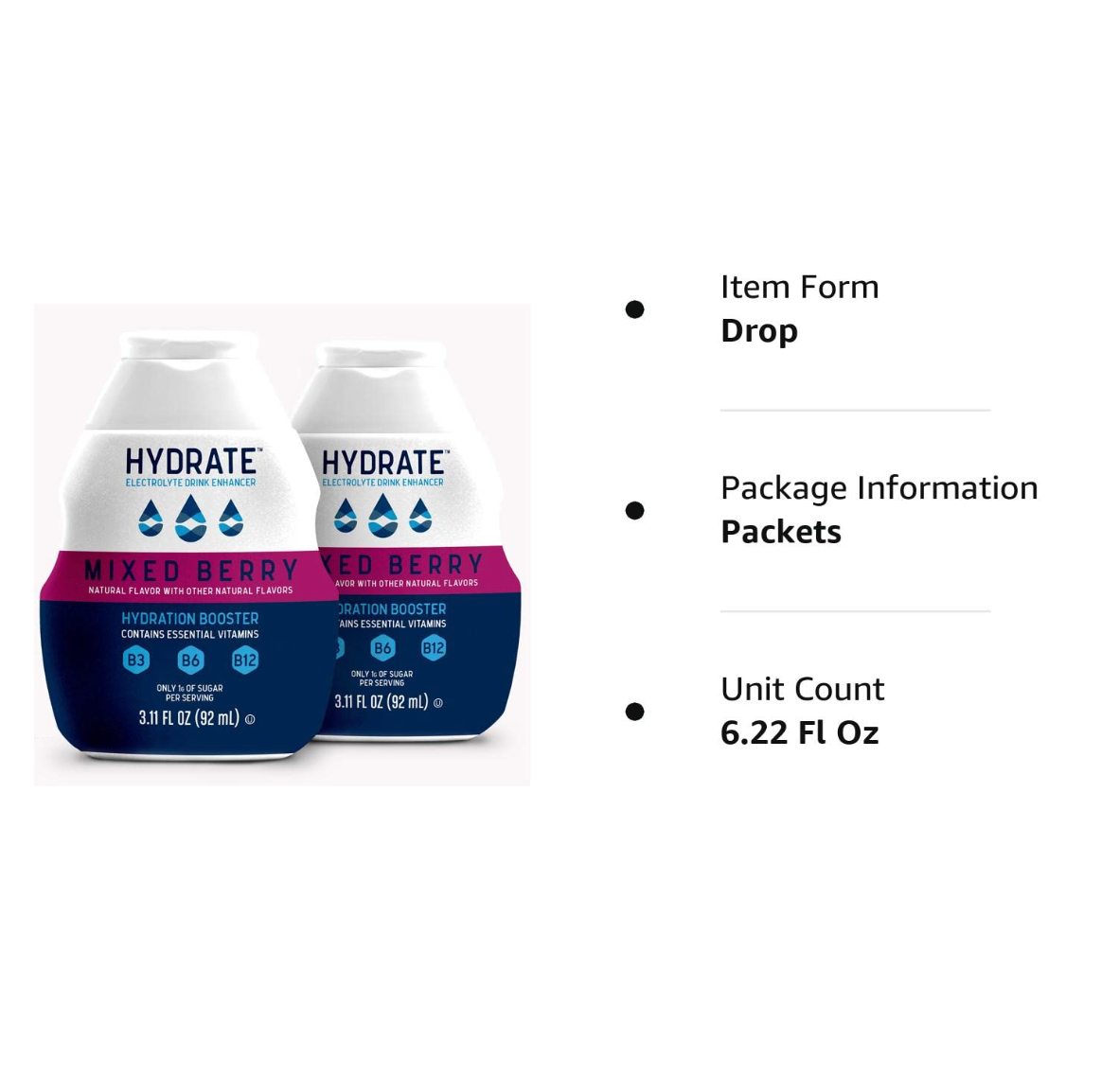 Hydrate Electrolyte Liquid Drink Enhancer Drops