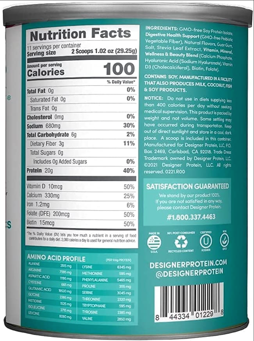 Soy Isolate Protein Powder with Biotin