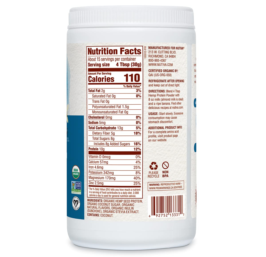 Nutiva Organic Cold-Pressed Hemp Seed Protein Powder