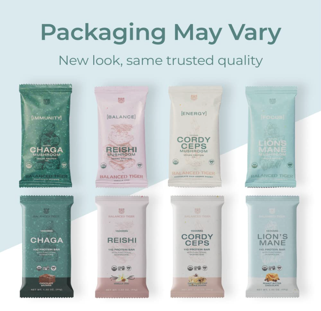 Functional Mushroom Protein Bars | Variety Pack of 12